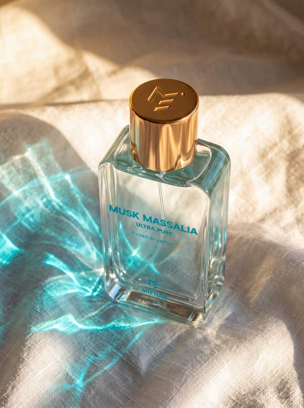 Flacon Musk Massalia Ultra Pure 100 ml, extrait de parfum MiZNAR essencials