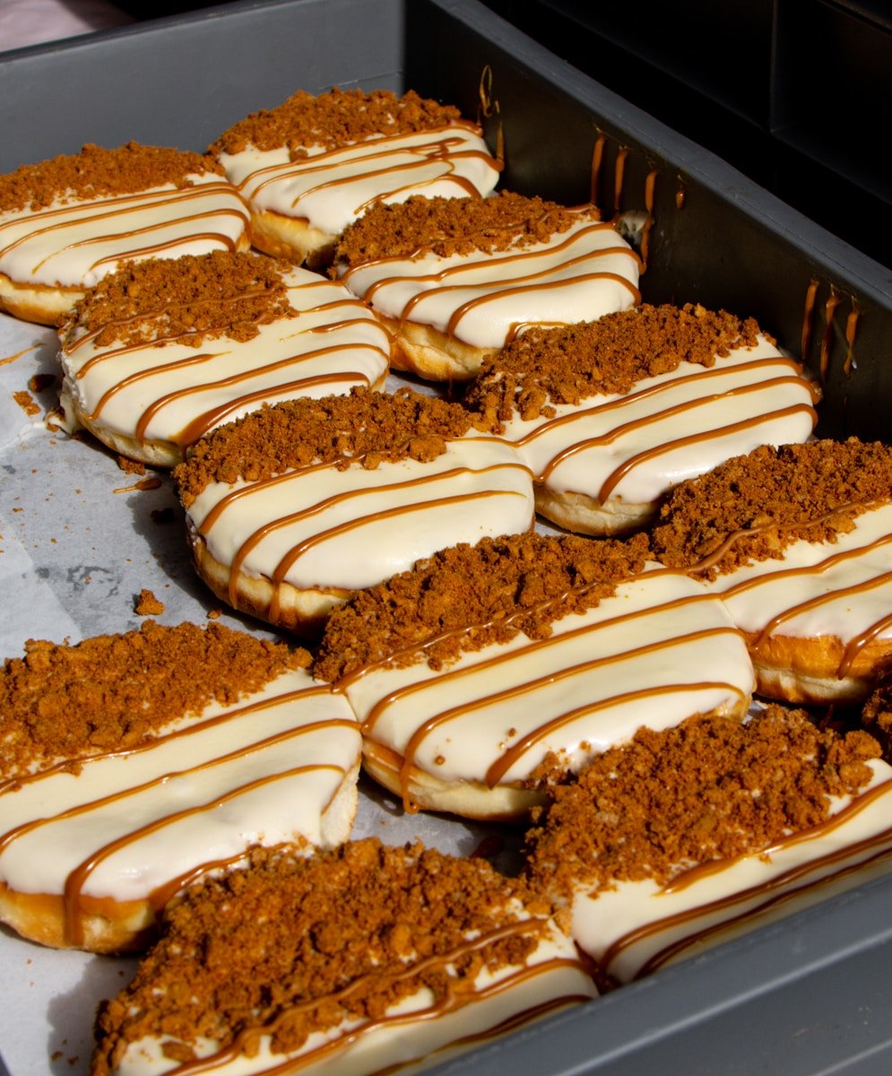 A bunch of desserts that are in a box